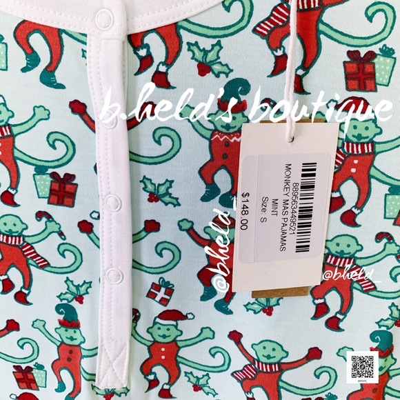 Roller Rabbit Monkey Mas Pajamas in Mint Green Size Small (S) Brand New NWT - Picture 6 of 17